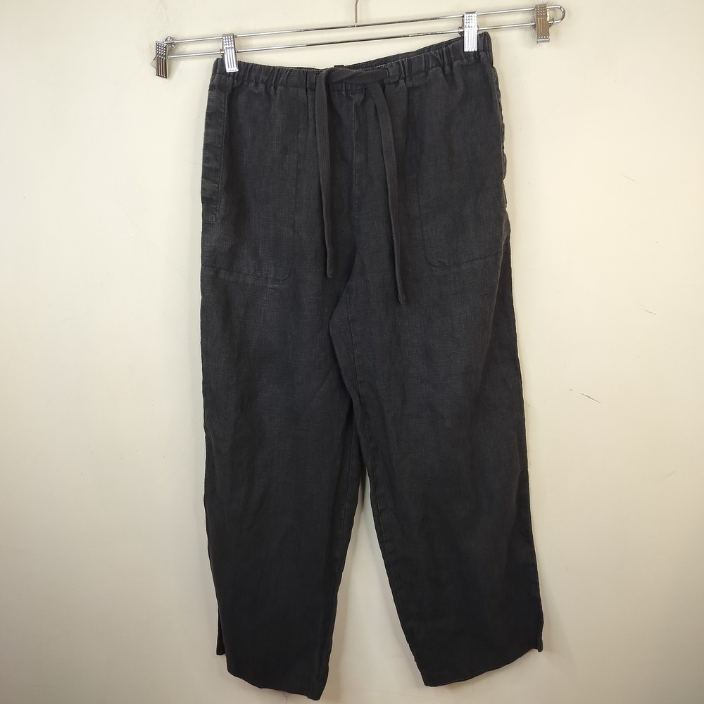 Vince Hemp Pants Medium Drawstring Relaxed Minimal Casual Black